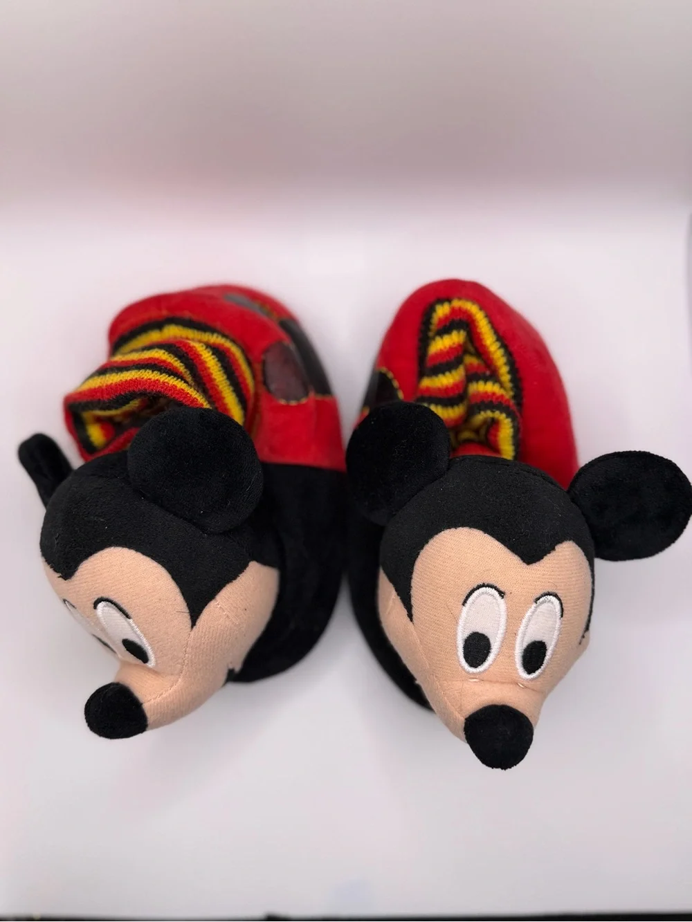Mickey Mouse Plush Red & Black Kids Slippers